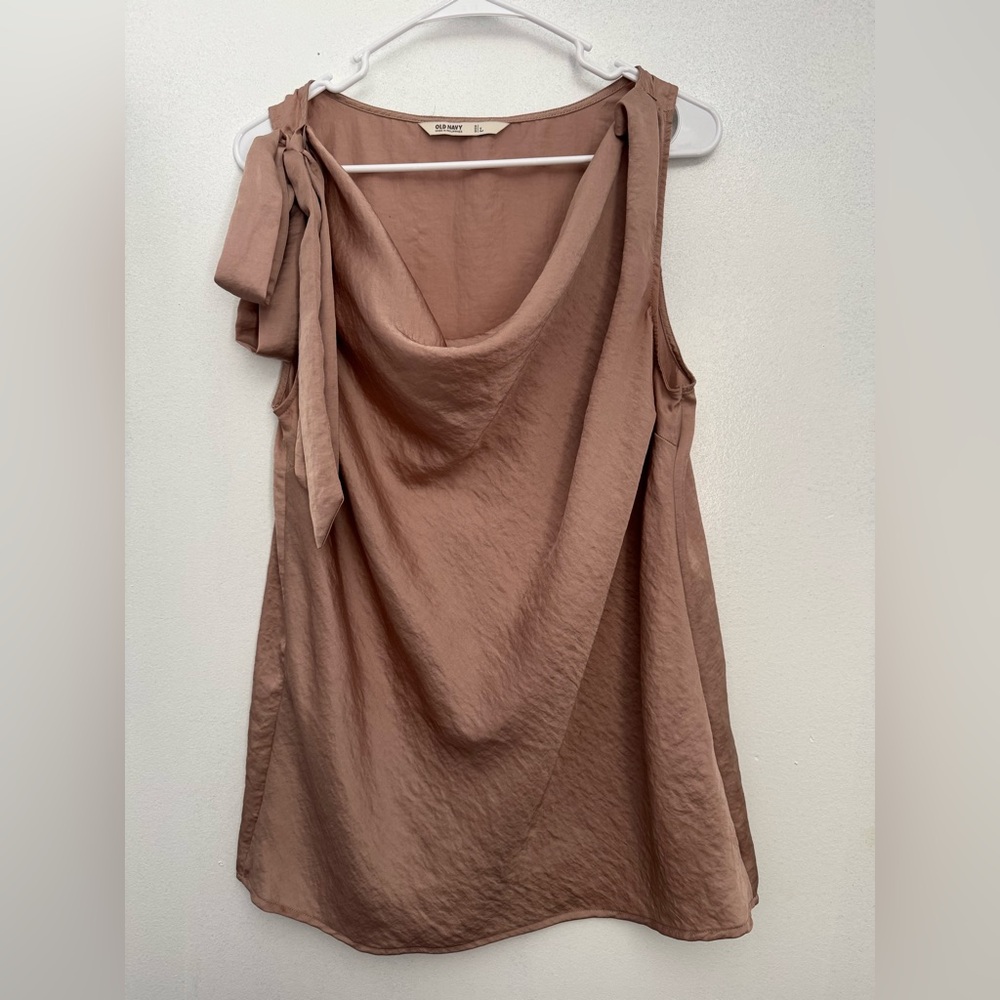 Old Navy Sleeveless Draped Tank Top with Tie Shoulder – Size L
